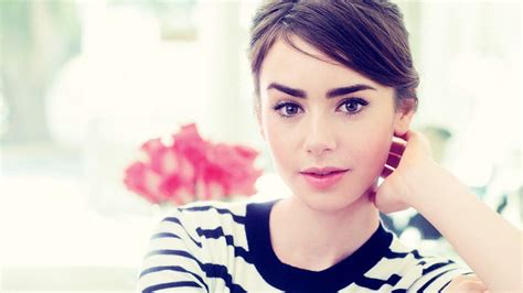 Wallpaper Face Women Model Long Hair Singer Black Hair Lily Collins Person Skin Girl