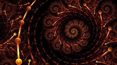 Brown Black Spiral Fractal Art Pattern Bright Abstraction 4k Hd