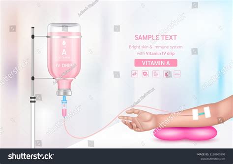 Vitamin Iv Drip Treatment Needle Intravenous Stock Vector Royalty Free