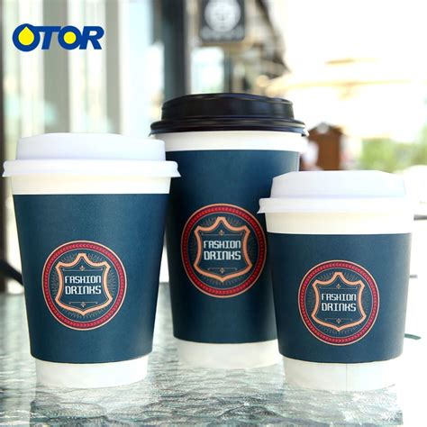 Otor 16oz Disposable Paper Double Walls Coffee Cup Paper Cup And Hot