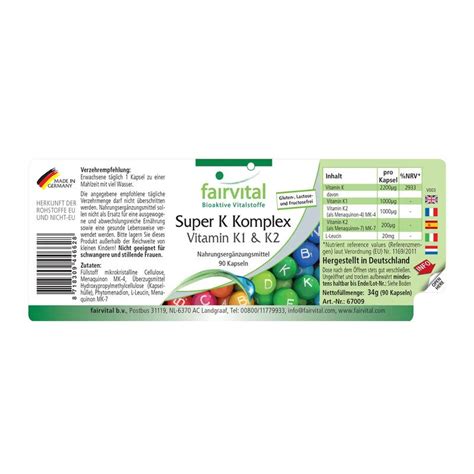 Super K Komplex Vitamin K1 K2 90 Kapseln Narayana Verlag