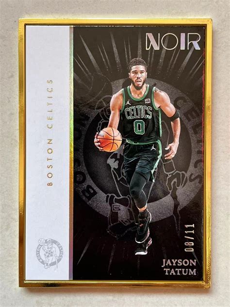 2021 22 Panini Noir Jayson Tatum Statement Edition Gold Framed Metal 08