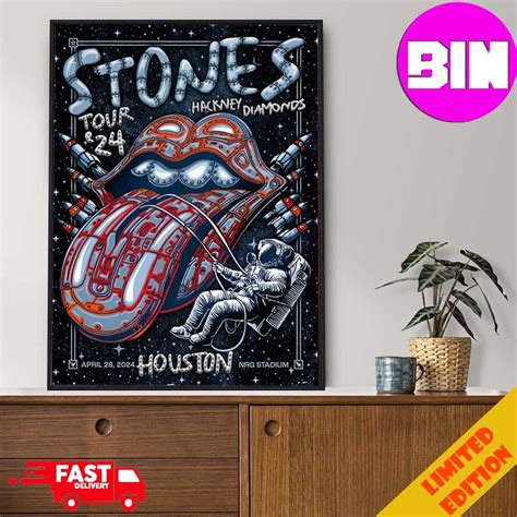 Poster The Rolling Stones Tour 24 Hackney Diamonds Events Nrg Stadium Houston Tx On April 28