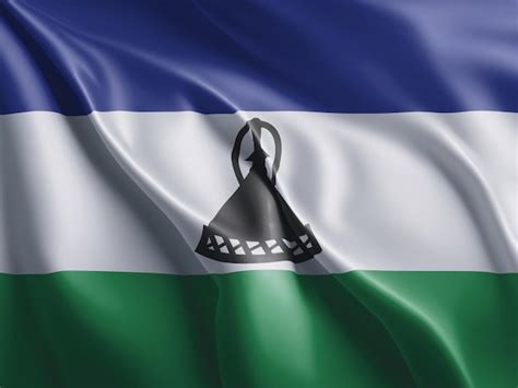 Premium Photo Lesotho Flag Flutter And Waving