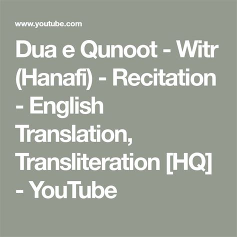 Dua Qunoot Hanafi Ahlasopa