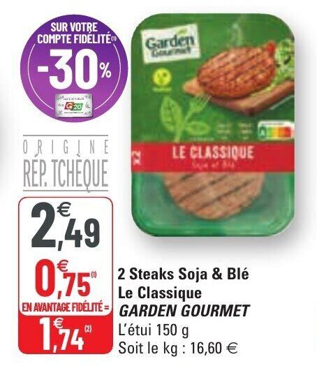 Promo Steaks Soja Bl Le Classique Garden Gourmet Chez G