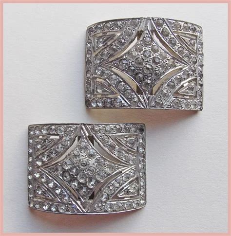 Fabulous Art Deco Paste Rhinestone Shoe Buckles Ruby Lane