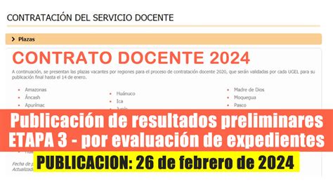 Contrato Docente Publicaci N De Resultados Preliminares Por