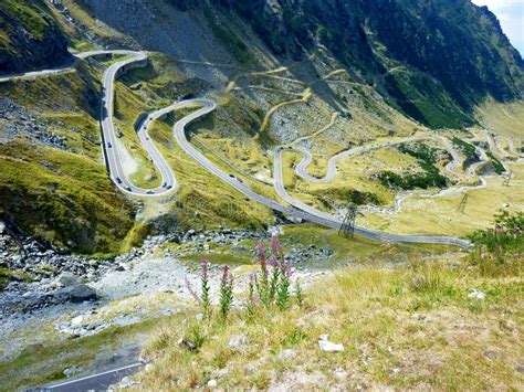 Beautiful Winding Mountain Road on Transfagarasan in Romania. Stock ...