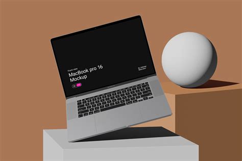 Modern Scene With Macbook Pro 16 Mockup Front View Mockup Store