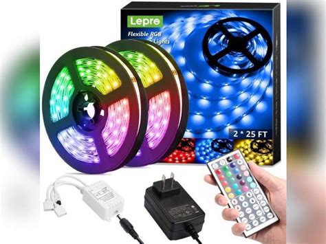 50ft 2 25ft RGB LED Strip Lights With 12V ETL Listed Adapter Ultra