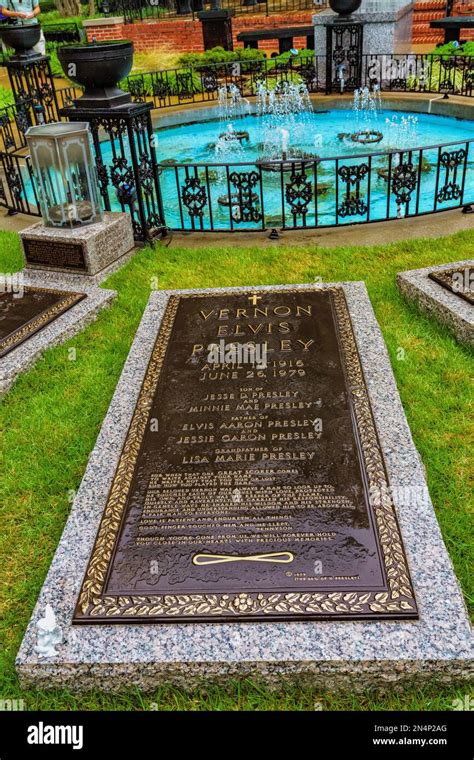 Elvis Presleys Fathers Grave In The Meditation Garden At Graceland