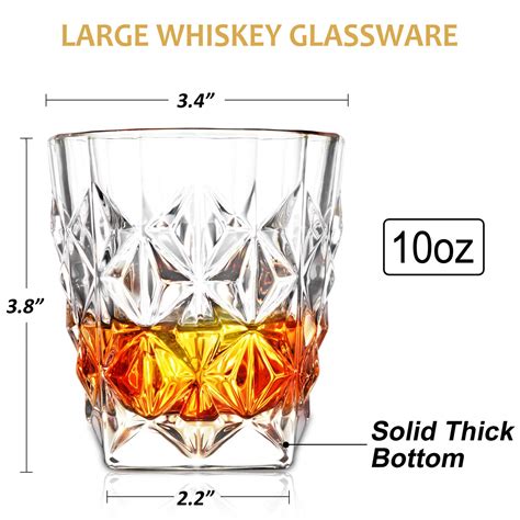 Drink Whiskey Fashioned Old 2 Of Set Glass 10oz Rocks Diamond Glasses