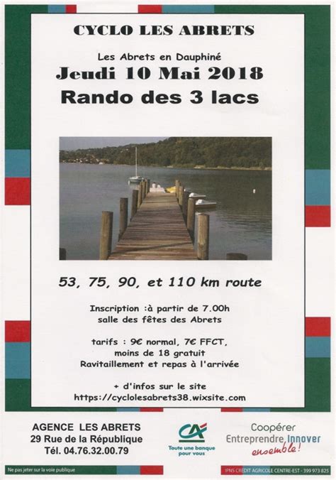 Randonn E Des Lacs Aux Abrets Club Cycliste De Lagnieu Ain