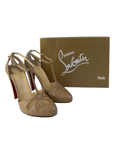 Sapato De Salto Christian Louboutin Amyada Couro Nude Original