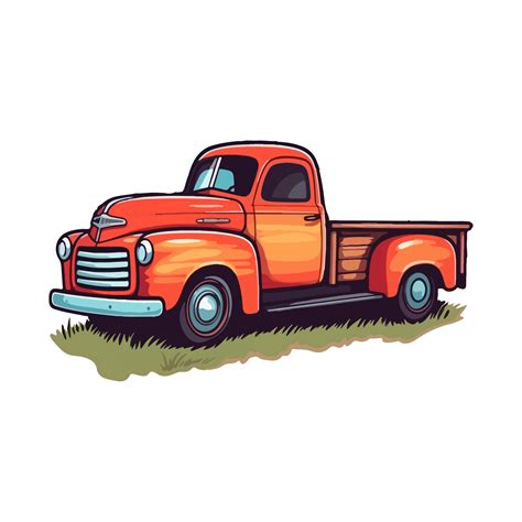 Colorful Old Farm Truck Pop Art Style Old Farm Truck Sticker Pastel