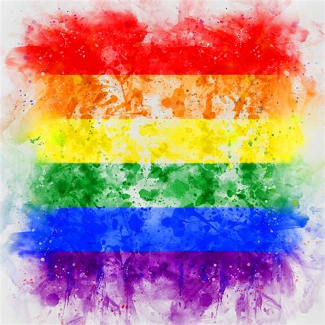 Rainbow Lgbt Flag Digital Painting Premium Photo