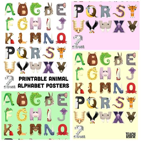 Alphabet With Animals Printable