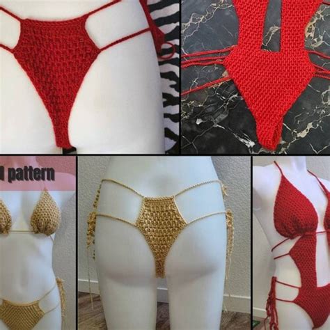 Crochet Thong Bikini Pattern Crochet One Piece Thong Bikini Etsy