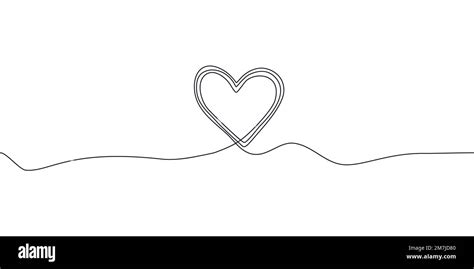 Black Line Draw Icon Heart Sign Continuous Line Drawing Of Love Sign