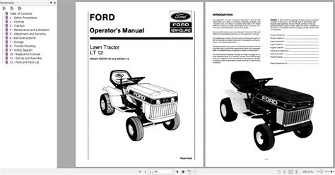 New Holland Ford Lt Lawn Tractor Operator S Manual