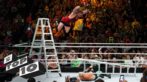 Money In The Bank Ladder Leaps Wwe Top 10 Youtube