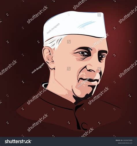 Jawaharlal Nehru First Prime Minister India Stock Vector Royalty Free