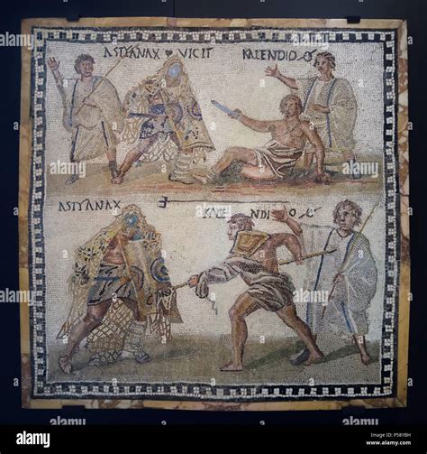 Ancient Rome Gladiators Battle Mosaic Hi Res Stock Photography And