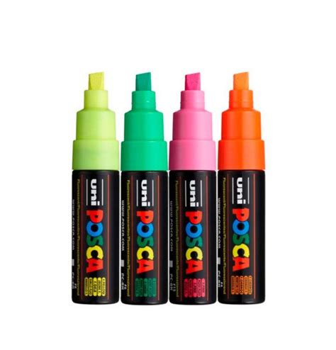 PACK 4 Rotuladores POSCA 8K Estuche Flúor Roll Up Graffiti