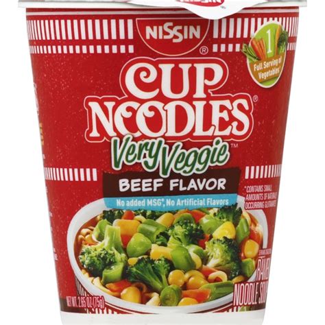 Nissin Cup Noodles Very Veggie Ramen Noodle Soup Beef 265 Oz Instacart