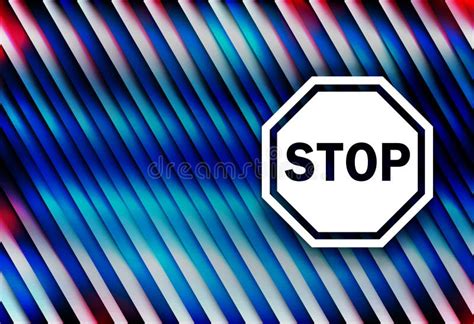 Stop Sign Icon Colorful Bright Motion Background Illustration Stock Illustration - Illustration ...