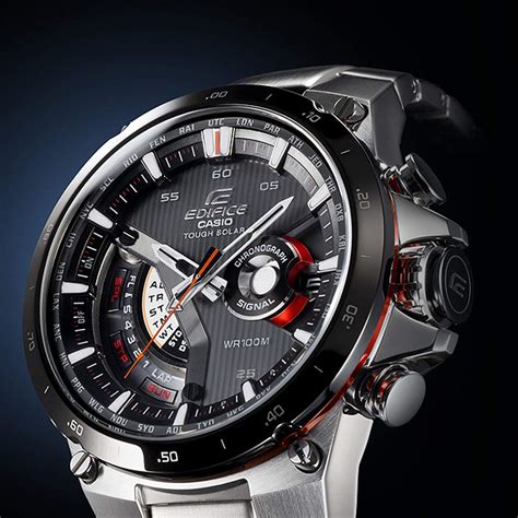 Casio Edifice Herrenuhr Mit Metallband Chronograph Solar Datum Alarm