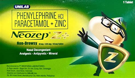 Neozep Z Non Drowsy Phenylephrine Hydrochloride Paracetamol Zinc