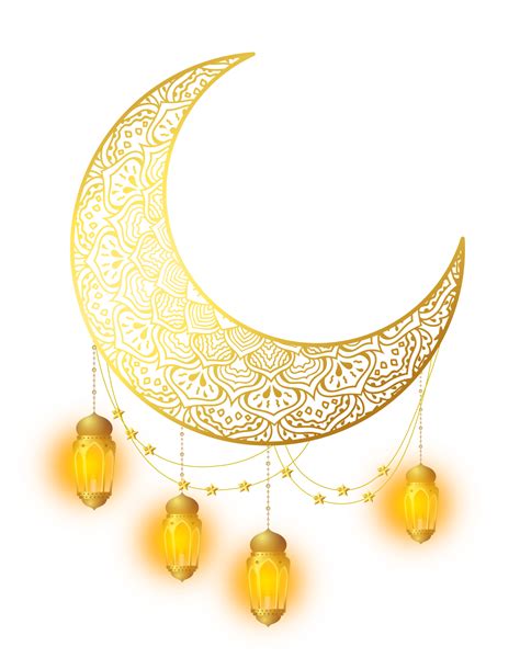 Eid Mubarak Islamic Design Crescent Moon Png