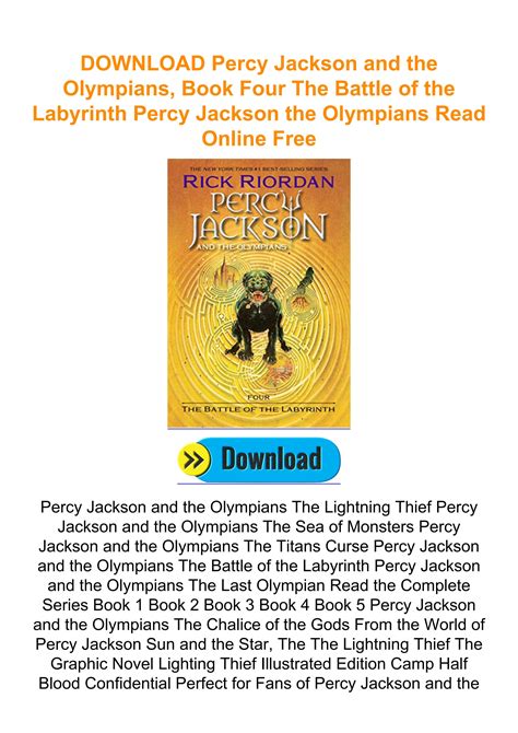 Download Percy Jackson And The Olympians Book Four The Battle Of The