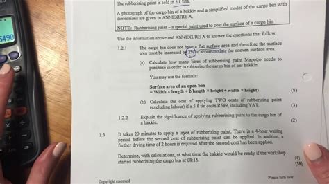 Maths Lit Paper 2 Nov 2018 Q1 2 2 1 3 Practical Application Of 1