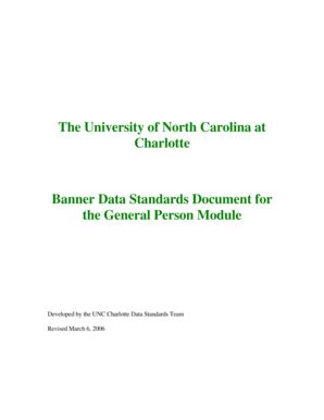 Fillable Online UNCC Data Standards Document 2006 03 06 Pdf Fax Email