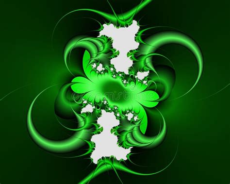 Fractal Fosforescente Verde Luces Chispeantes Elegantes Floridas De