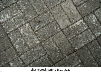 Texture Paving Slabs Overgrown Grass Background Stock Photo