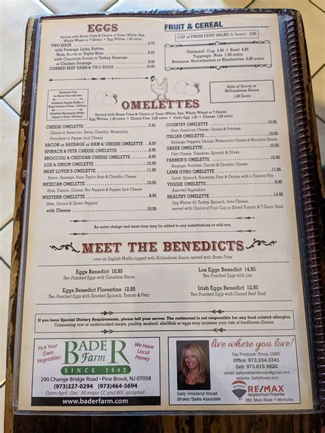 Menu At Red Barn Restaurant Montville