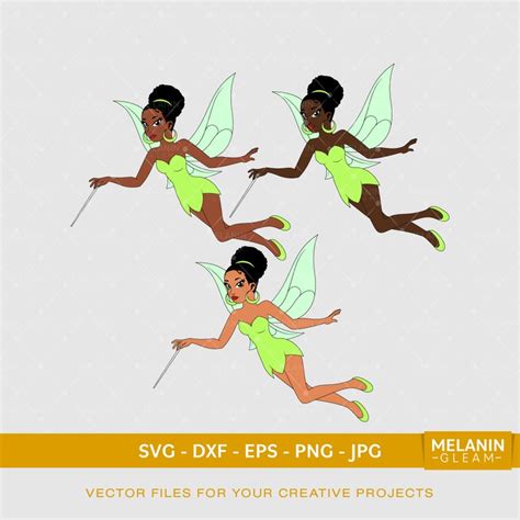 Afro Puff Fairy Digital Svg Dxf Eps Png Etsy