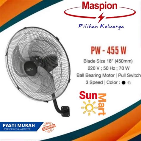 Jual Maspion Msp Pw W Power Wall Fan Kipas Angin Dinding Inch