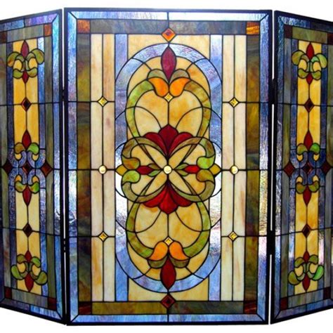 Fire And Ice Victorian Tiffany Stained Glass Fireplace Screen All Things Tiffany