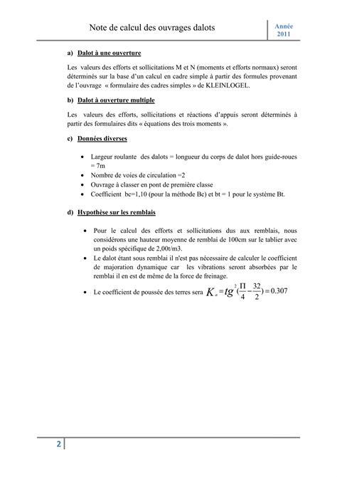 Calcul De Dalot PDF