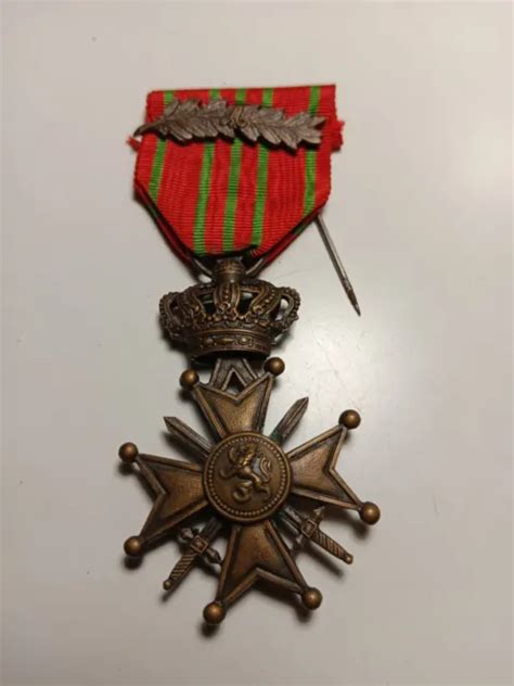 Belgium Belgian Ww Croix De Guerre Cross Of War Medal With Palm Eur