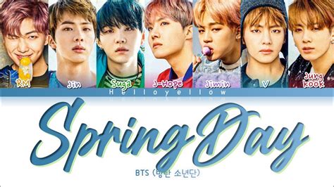 Bts Spring Day Lyrics Color Coded Lyrics Han Rom