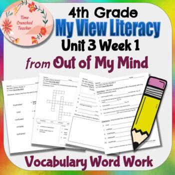 Th Grade My View Literacy Unit Week Out Of My Mind Vocab Word Work