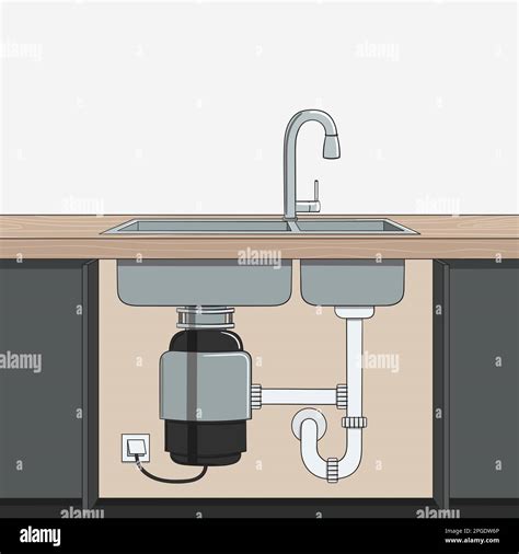 Food Waste Disposer Installed Under Kitchen Sink Home Garbage Disposal