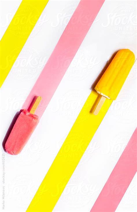 Pink And Yellow Ice Cream Stripes By Stocksy Contributor Audshule Print Packaging Stock