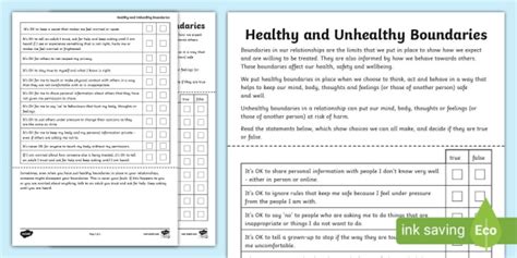 Defining Personal Boundaries Years 3 4 CGP Plus Worksheets Library